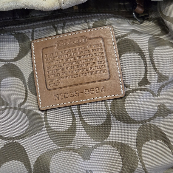 Vintage Coach Suede Drawstring Crossbody Bag - Picture 9 of 14